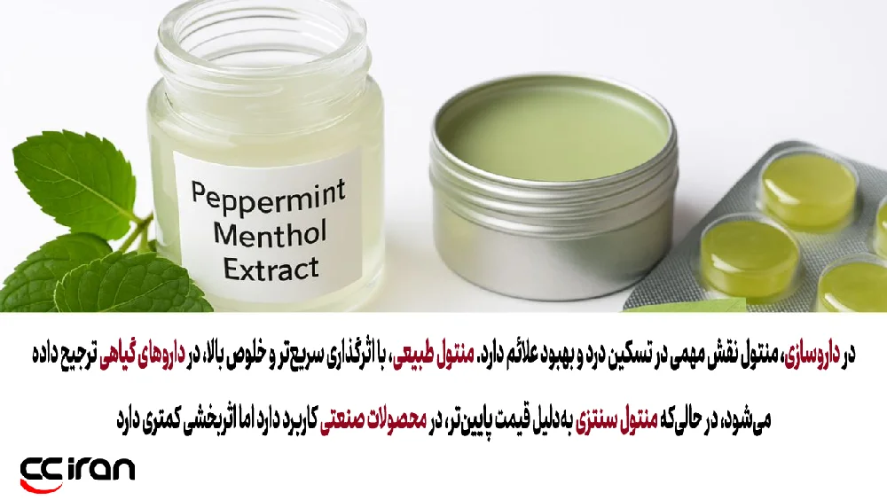 کاربرد منتول در صنایع دارویی